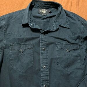 Double RL Black Long Sleeve Button-Up